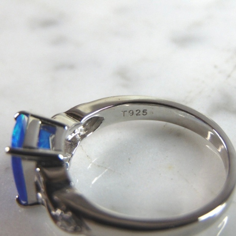 Womens Sterling Silver Modernist Opal Ring - Picture 5 of 5